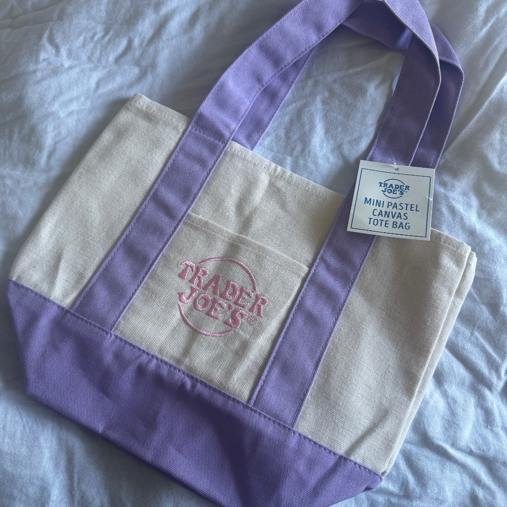 🆕💜 Trader Joes Mini Tote Bag Purple
